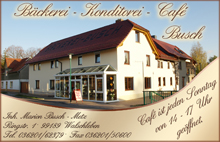 Visitenkarte der Bäckerei Busch in Walschleben